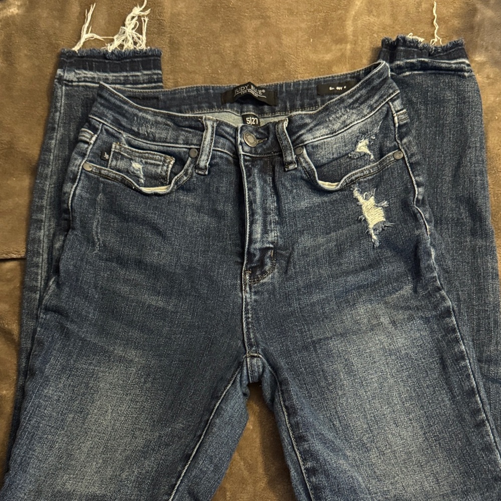 Judy Blue Women's Distressed Blue Skinny Jeans